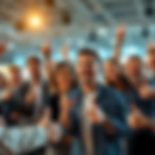 A group of happy people celebrating improvements in Daily Streak features with smiles and thumbs up.