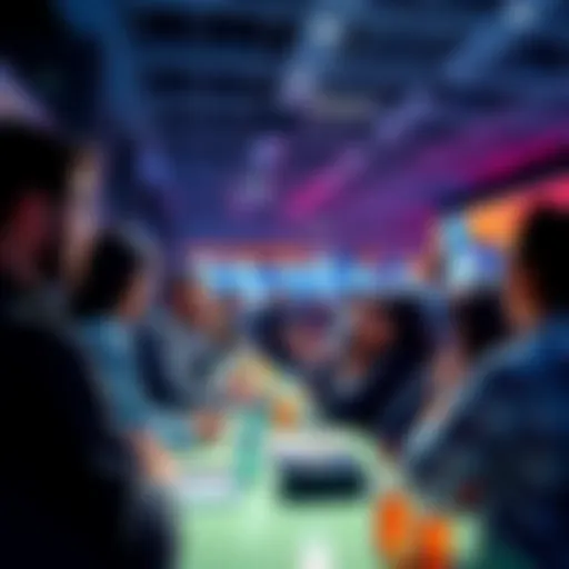 People engaging in a discussion about blockchain technology at a community event