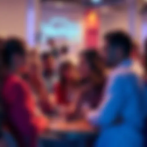 A group of people engaged in conversation about Vechain and blockchain technology, sharing insights and asking questions