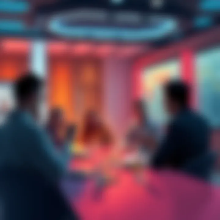 A group of people engaging in a discussion about Vechain's blockchain technology and innovations.