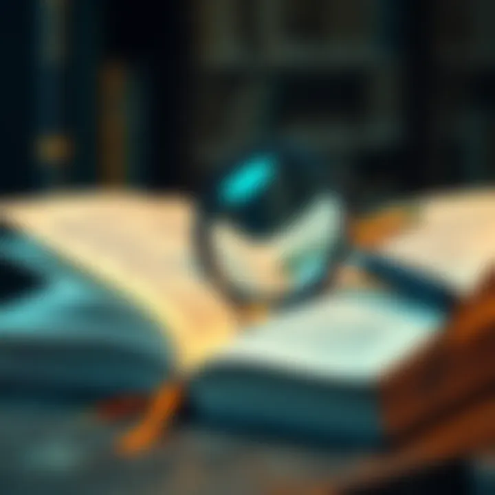 Verified Research An open book with a magnifying glass on top, symbolizing the importance of verified research and data