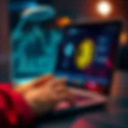 A close-up of a person using a laptop to verify their Bitcoin wallet balance on a blockchain explorer, displaying transaction details on the screen.
