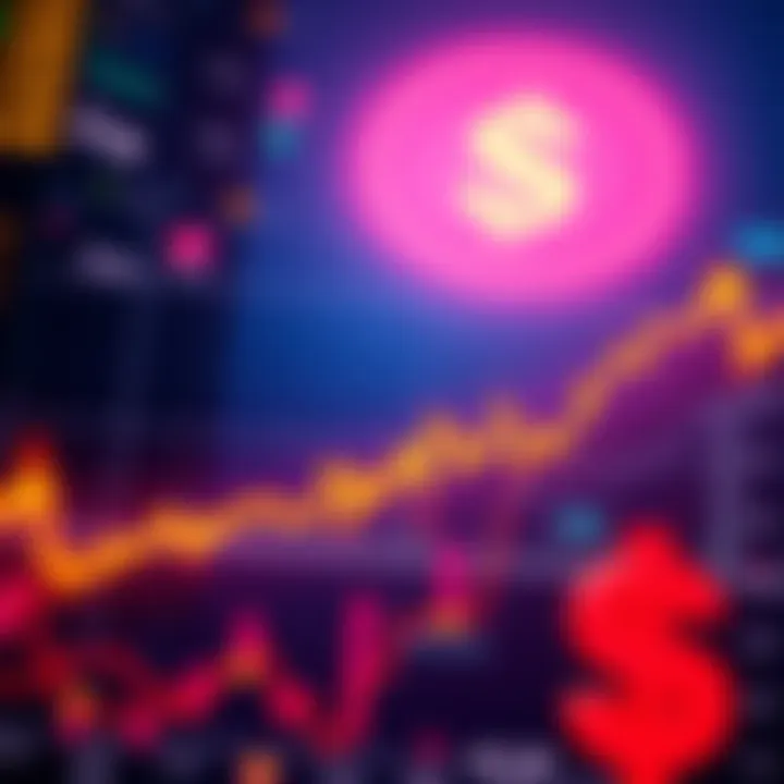 A graph showing VRA's price trends with upward movement and market indicators, along with a dollar sign icon.