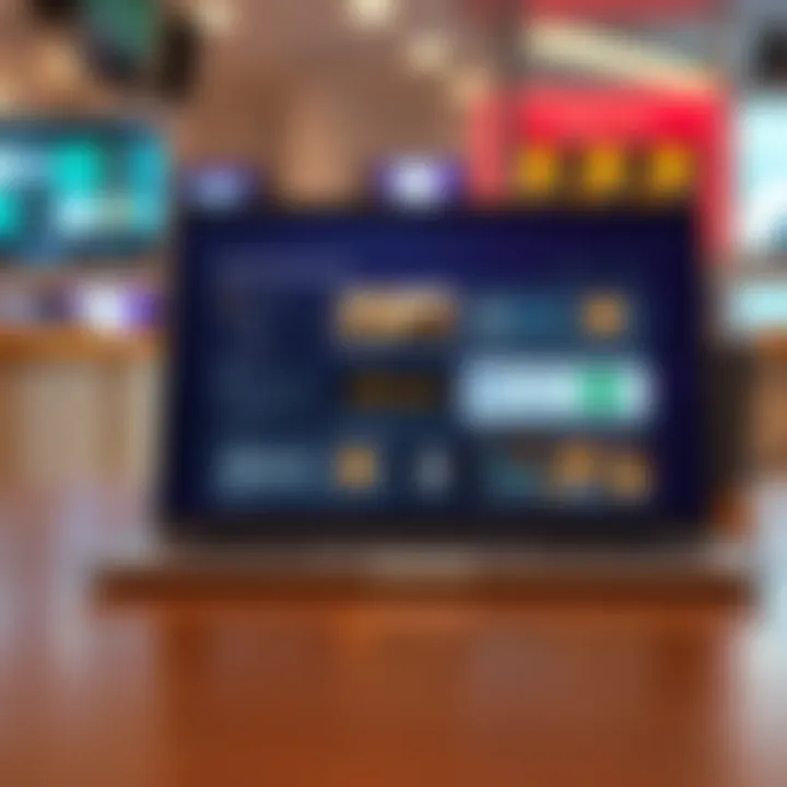 A laptop displaying various wallet options for cryptocurrency management.