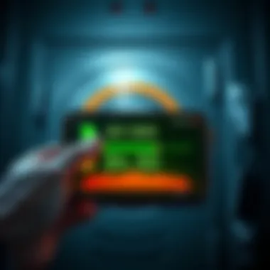 A digital wallet showing an empty balance while a user looks confused, with a safe in the background holding private keys.