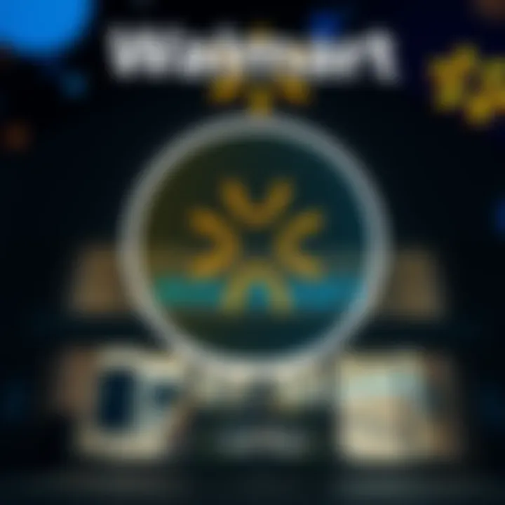 Walmart store entrance featuring XRP cryptocurrency symbol