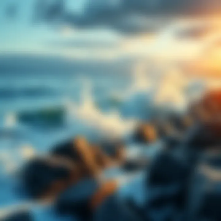 A scenic view of waves crashing against rocks at a shoreline, symbolizing the connection between the sea, doubt, and memory.