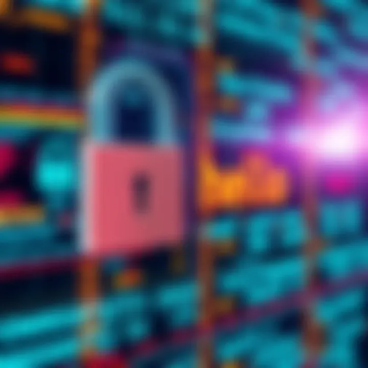 A digital lock and a weak passphrase like 'hello' displayed on a screen, illustrating security concerns.