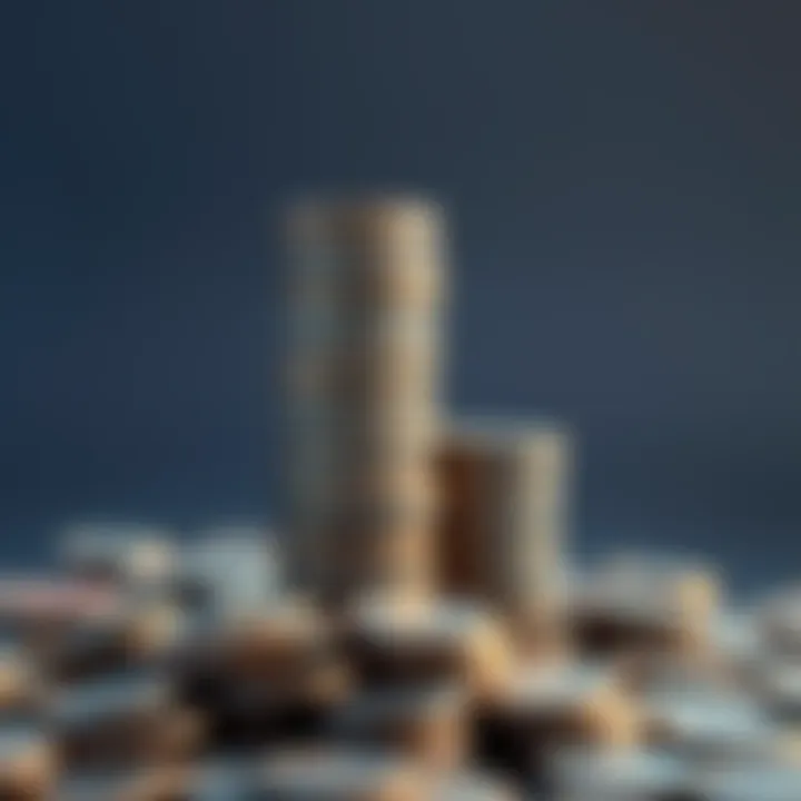 A stack of coins growing in height, symbolizing financial growth and wealth accumulation strategies for 2025.
