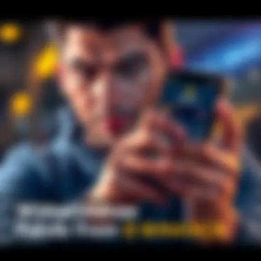 Withdrawing Funds from Binance A person using a smartphone to withdraw funds from the Binance app with a focused expression.