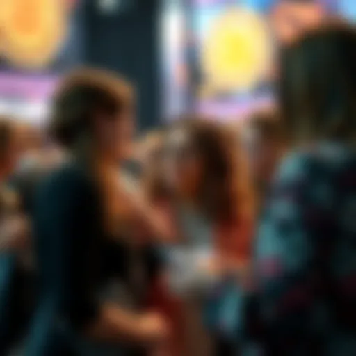 Group of women discussing Bitcoin and cryptocurrency trends at a community event