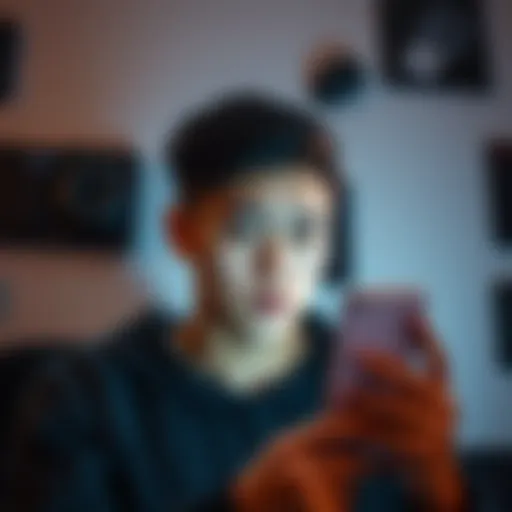 A person looking at their smartphone with a worried expression, surrounded by technology gadgets, reflecting anxiety over outdated device updates before an investment.