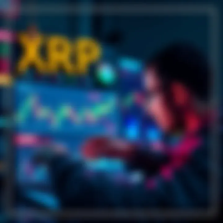 A person examining cryptocurrency charts on a laptop, focusing on XRP holdings