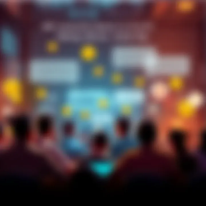 A heated online discussion among XRP community members about profit-taking strategies during a market dip, with chat bubbles and emoticons reflecting their opinions.