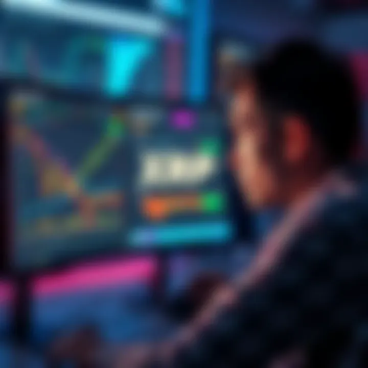 A person looking puzzled at a computer screen displaying charts and news about XRP ETF decisions