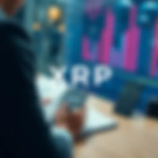 Person planning a strategy for buying XRP tokens daily and weekly, with a notebook and calculator