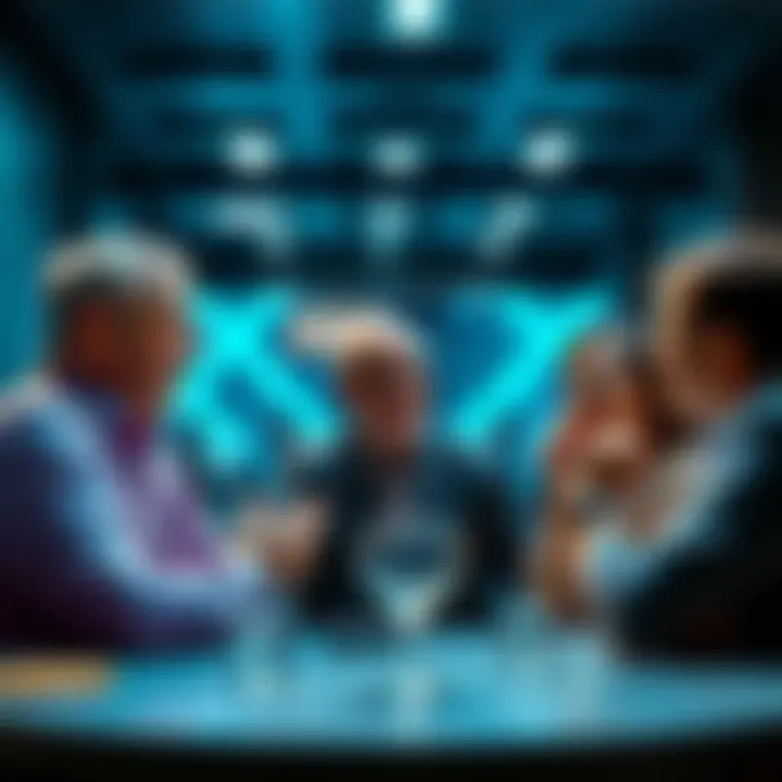 A group of long-term XRP investors engaged in a discussion about the future of XRP in finance, expressing their beliefs confidently.