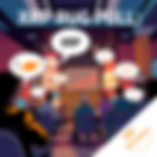 A graphic showing a worried community discussing XRP risks in a forum setting with speech bubbles and charts.