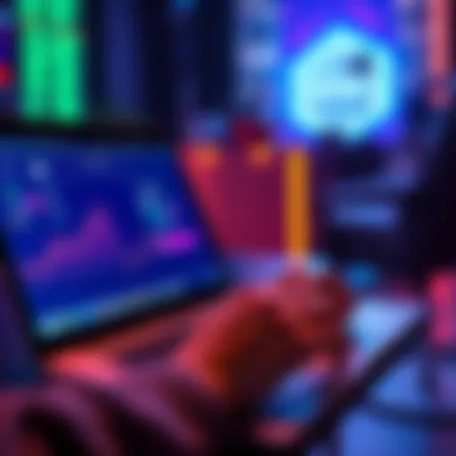 A person managing cryptocurrency investments on a laptop, showing XYO tokens in a digital wallet interface.
