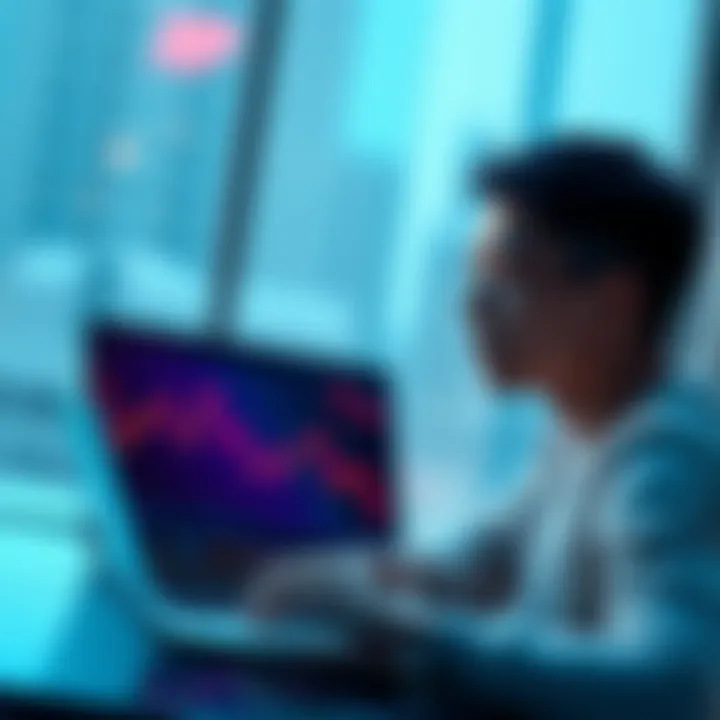 A 19-year-old investor reviews the XRP price chart on a laptop, contemplating monthly investments with a focused expression.