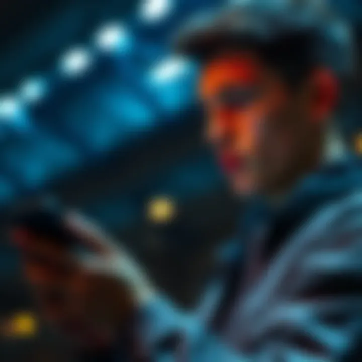 A young person looking at a smartphone with a Bitcoin logo, contemplating their first investment