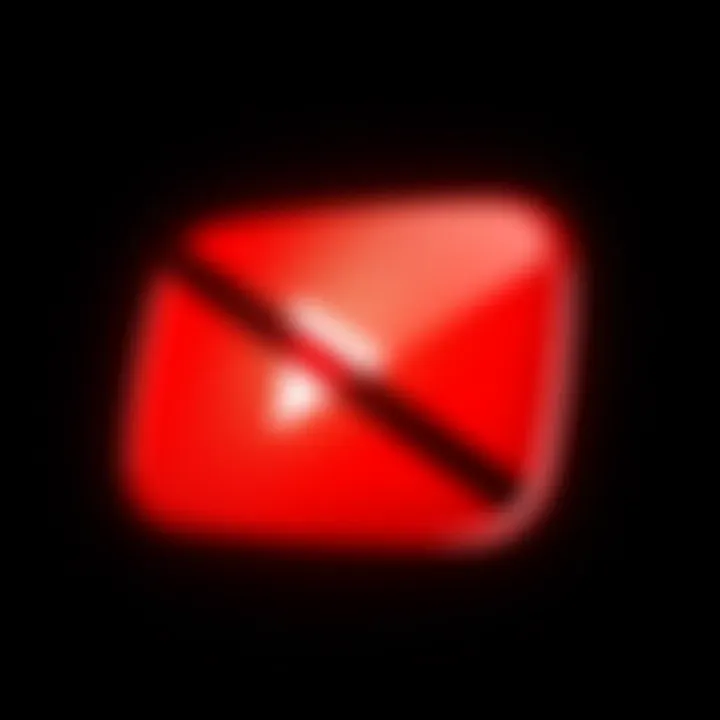 Graphic showing a Youtube logo with a Bitcoin symbol being crossed out