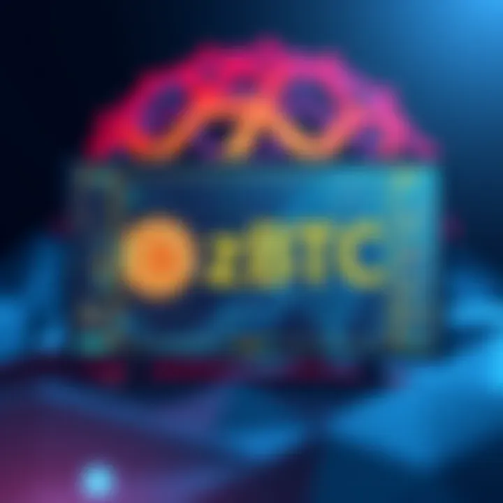 Illustration of $zBTC logo on a digital screen with Solana logo in the background, symbolizing the integration of Bitcoin and DeFi.